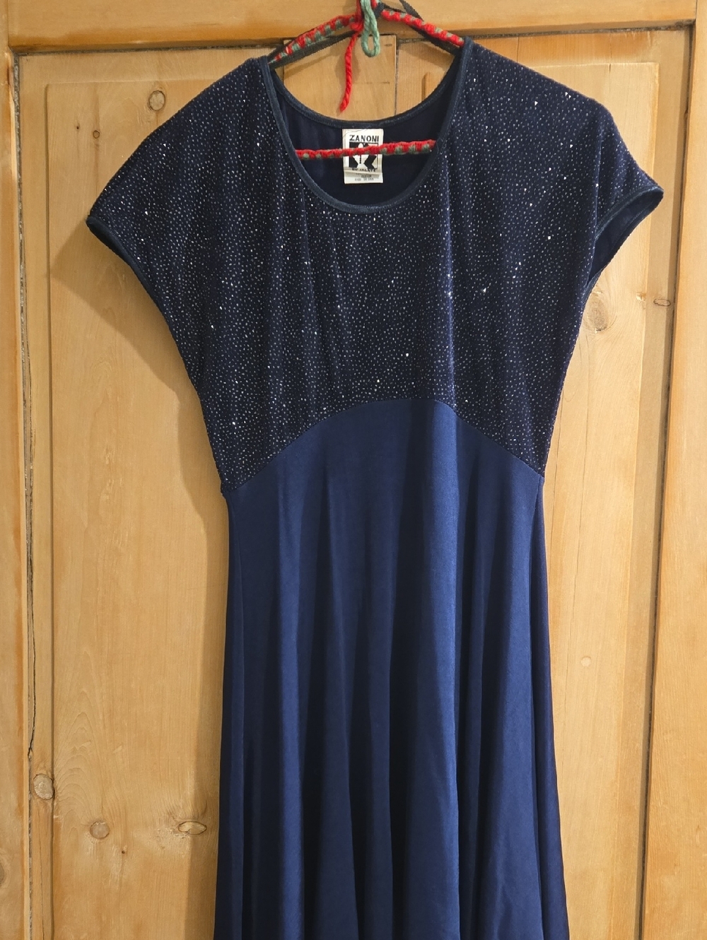 Zanoni Navy Blue Sparkle Bodice Dress